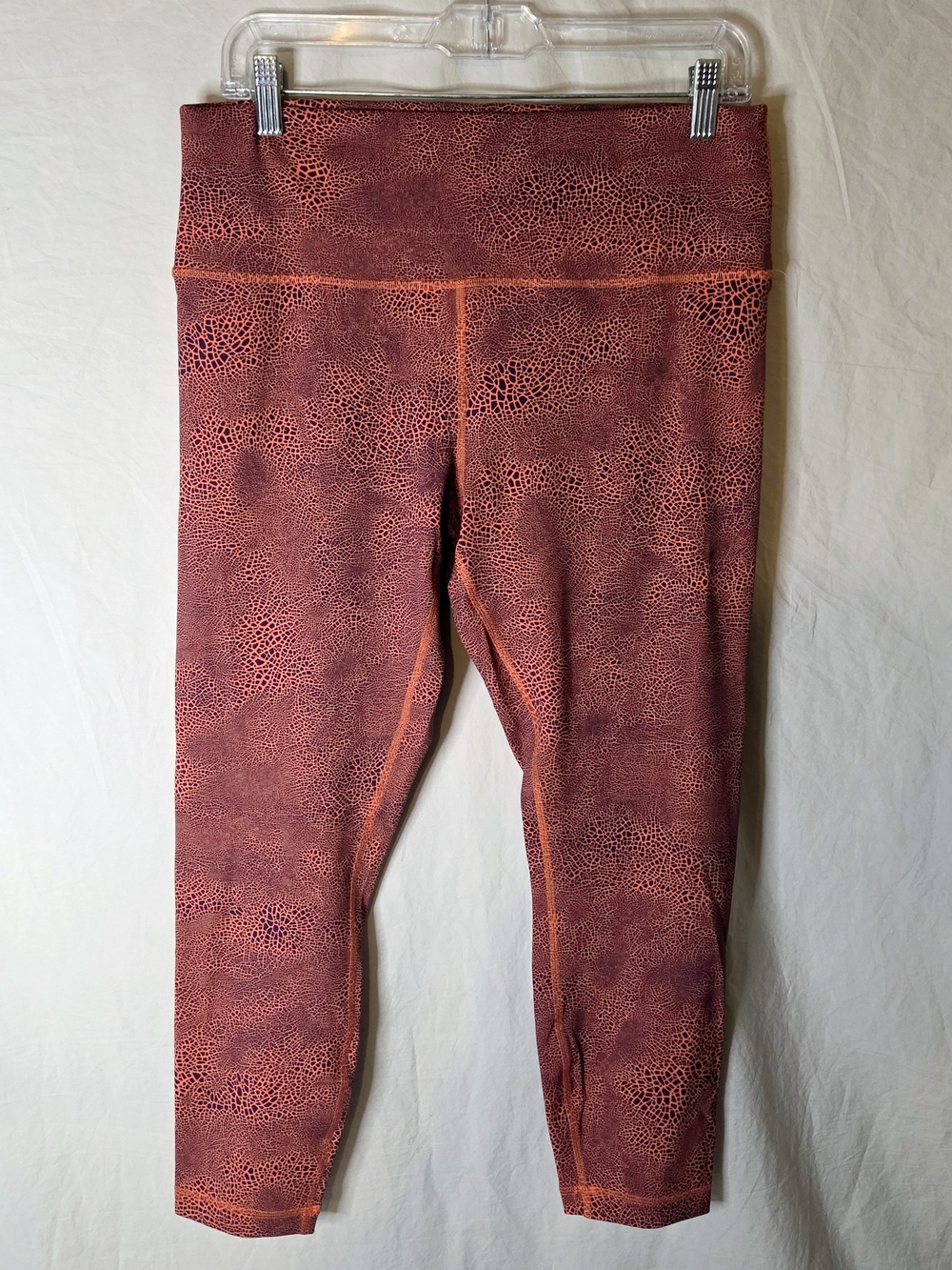 Lululemon W5CQOS Wunder Train High Rise 25" Crackle Glaze Vintage Orange 14 NWOT